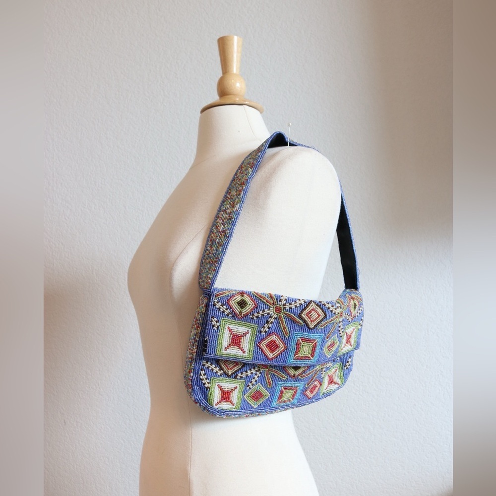 VINTAGE | Boho Colorful Beaded Women's HandBag